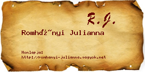 Romhányi Julianna névjegykártya